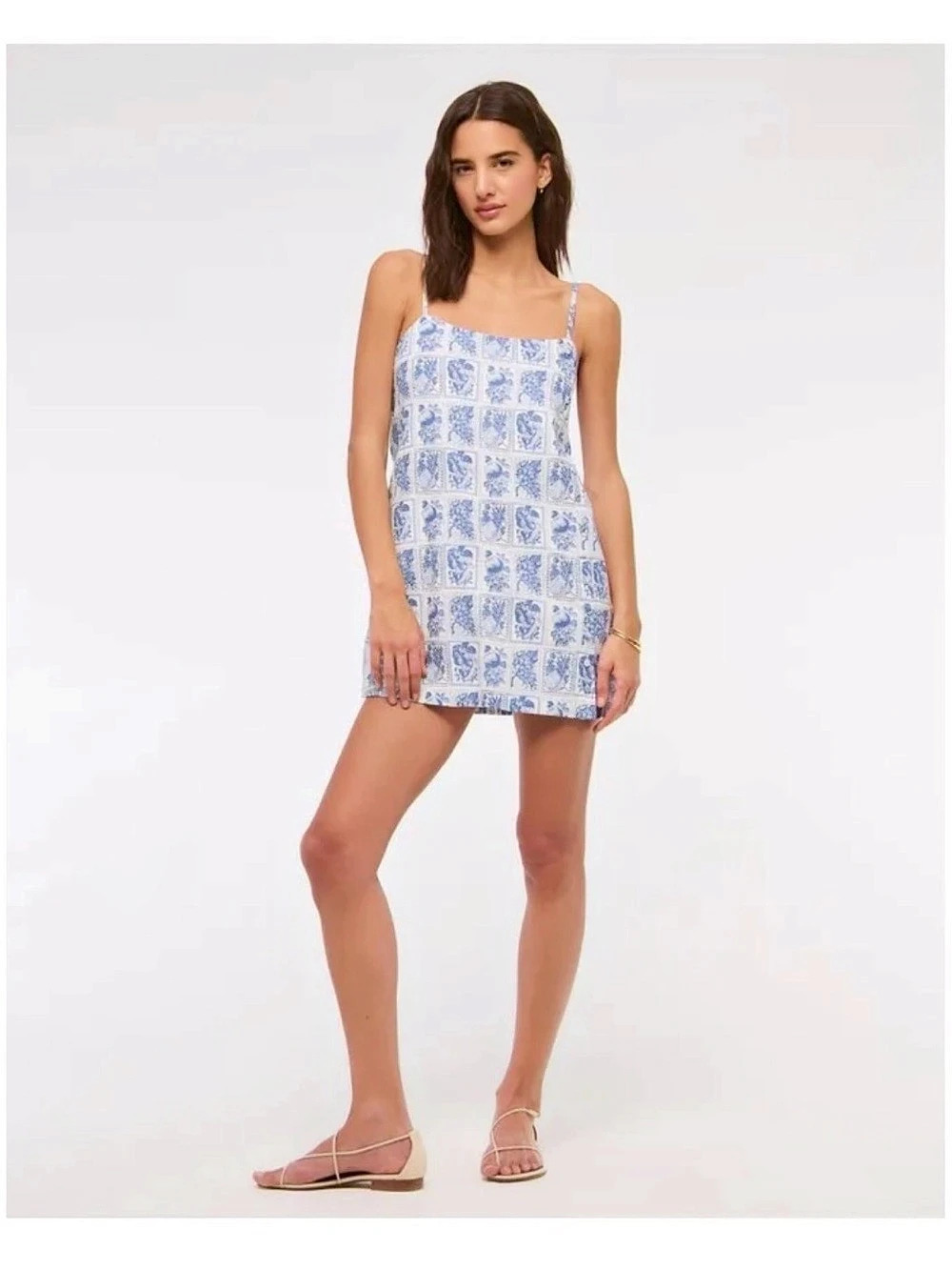 Abercrombie & Fitch Blue & White Printed Mini Dress Size XS